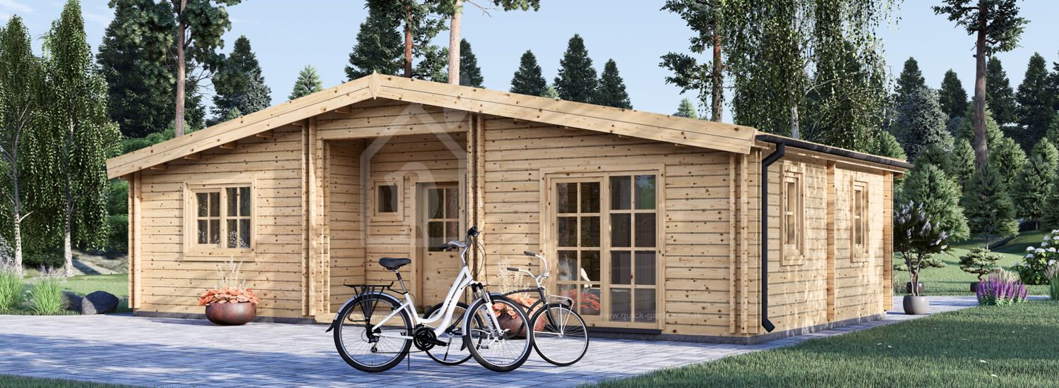 Residential Log Cabin FILL S (34+34 mm + Insulation), 60 m² visualization 1